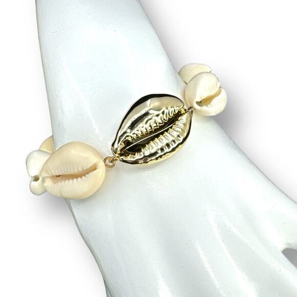 Sea Shell Adjustable Link Bracelet over Gold Plated - Picture 4 of 6